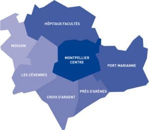 Carte des quartiers Montpellier